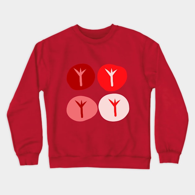 Algiz in Red (Runes and Colors) Crewneck Sweatshirt by El Onix